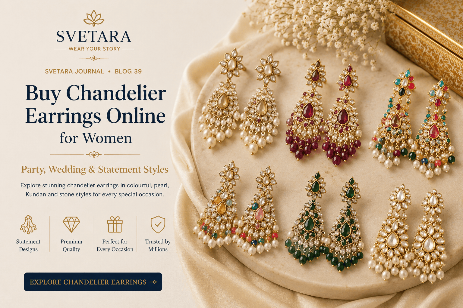 Buy Chandelier Earrings Online for Women: Party, Wedding & Statement Styles